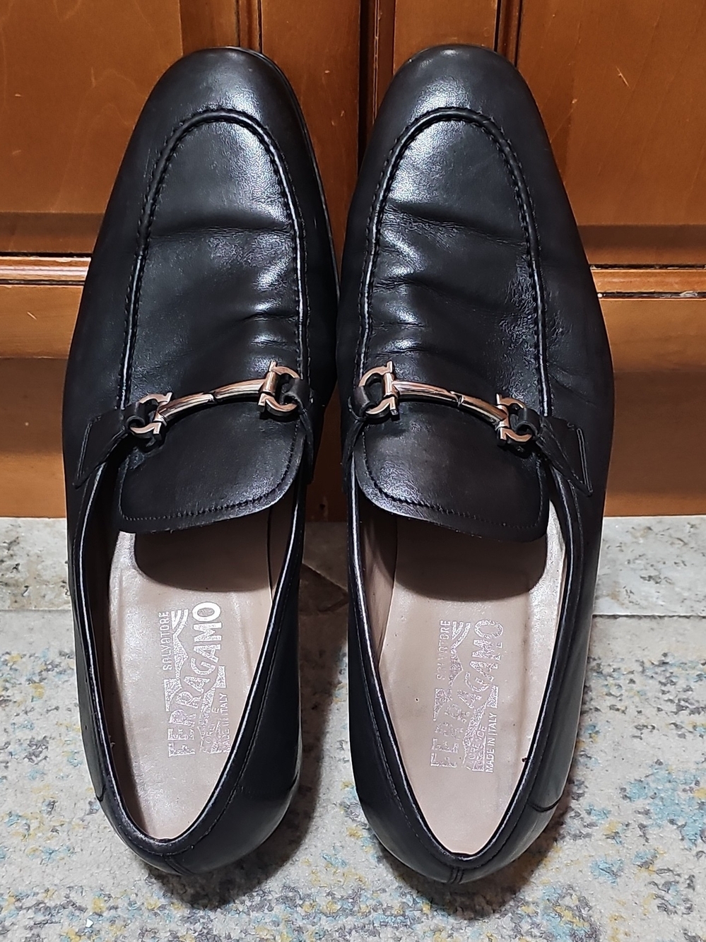 Salvatore Ferragamo Leather Horsebit Men Shoes 12E